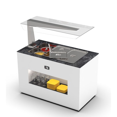 Buffestation Kall BUF150A/150A-1, Sidoöverhylla H/V, 3xGN1/1-150mm, 1300x700x1400mm,SAYL