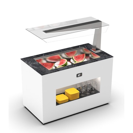 Buffestation Kall BUF150FA/150FA-1, Sidoöverhylla H/V, VENTILERAD Kylbrunn 3xGN1/1-150mm, 1300x700x1400mm,SAYL