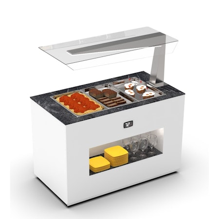 Buffestation Varm BUB65A/BUB65A-1, Sidoöverhylla H/V, 3xGN 1/1-65mm, 1300x700x1400mm,SAYL