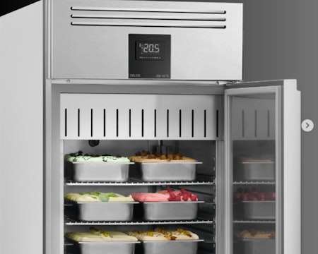Glassfrysskåp DELICE ARG/41, Upp till 54 st 5-liters glassbehållare (360x160x120mm), GEMM