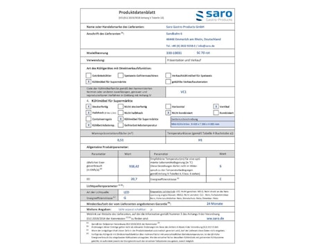 Mini kylmonter SC 70 röd,3st hyllor+bottenhylla 428x386x885mm, SARO
