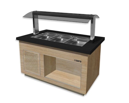 Kall buffévagn PREMIUM LINE SB-K130 OAK, 3xGN1/1-150, 1300x880x1350mm, SARO