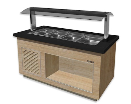 Kall buffévagn PREMIUM LINE SB-K170 OAK, 4xGN1/1-150, 1700x880x1350mm, SARO