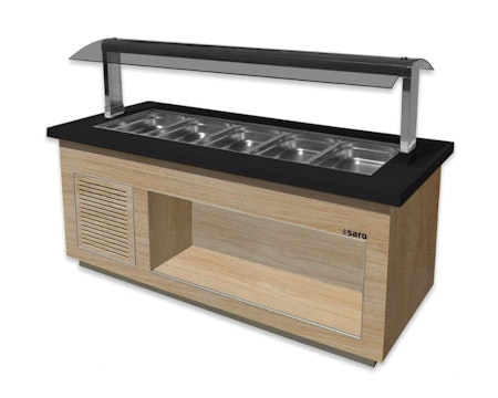 Kall buffévagn PREMIUM LINE SB-K200 OAK, 5xGN1/1-150, 2000x880x1350mm, SARO