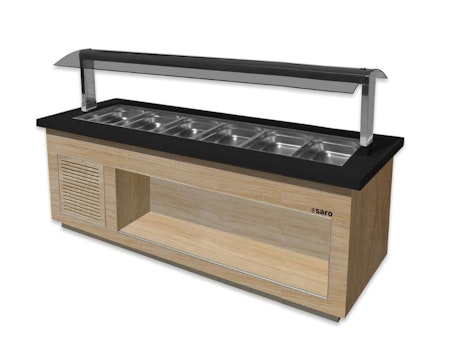 Kall buffévagn PREMIUM LINE SB-K230 OAK, 6xGN1/1, 2300x880x1350mm, SARO