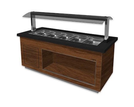 Kall buffévagn PREMIUM LINE SB-K200 Valnöt, 5xGN1/1-150, 2000x880x1350mm, SARO