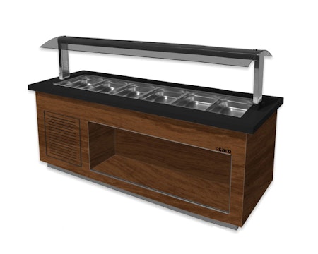 Kall buffévagn PREMIUM LINE SB-K230 Valnöt, 6xGN1/1-150, 2300x880x1350mm, SARO