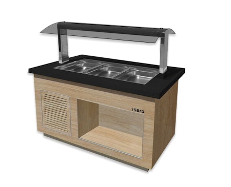 Varm buffévagn PREMIUM LINE SB-H130 OAK, 3xGN1/1-150, 1300x880x1350mm, SARO