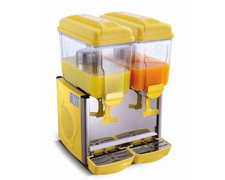 Kalldrycksdispenser 2x12Liter, COROLLA 2G  Gul, SARO