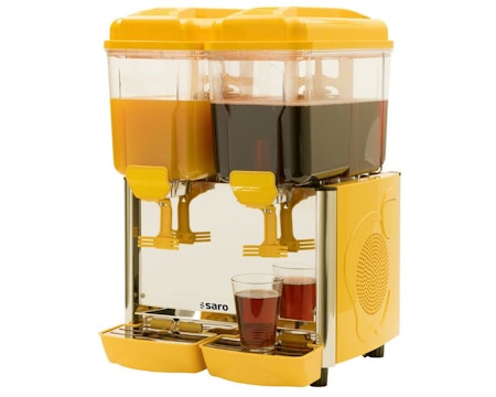 Kalldrycksdispenser 2x12Liter, COROLLA 2G  Gul, SARO