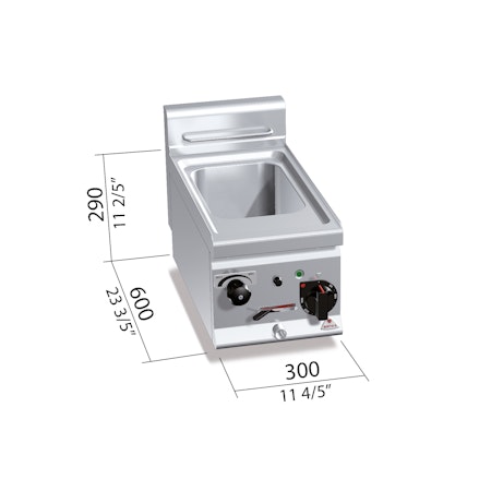 Pastakokare-Bänk Plus 600, EL 3Fas-3,5kW 300x600x290mm, BERTOS