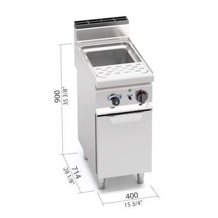 Pastakokare MACROS 700, EL 3Fas-8kW 400x714x900mm, BERTOS