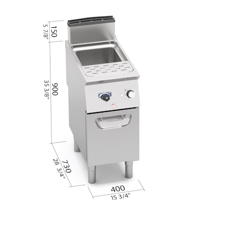 Pastakokare S700, GAS-10kW 400x730x900mm, BERTOS