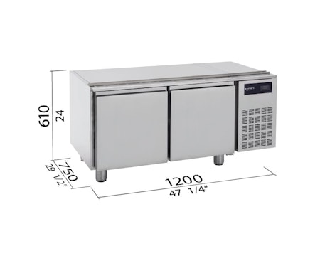Grillkylbänk S900 Serien BASE 1200, 2 Dörrar 1200x750x610 mm, BERTOS