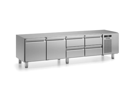 Grillkylbänk BRS Serien i 2 VARIANTER Med SKÅP Eller LÅDOR, 2200x640x610mm, GEMM
