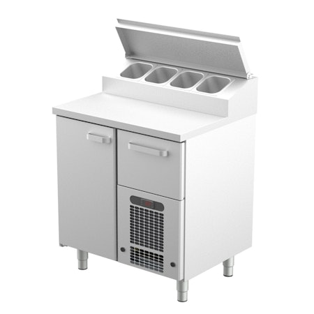 Kallskänkskylbänk KLE Serien i 3 VARIANTER, Med SKÅP Eller LÅDOR, 800x650x900mm, COOLPART