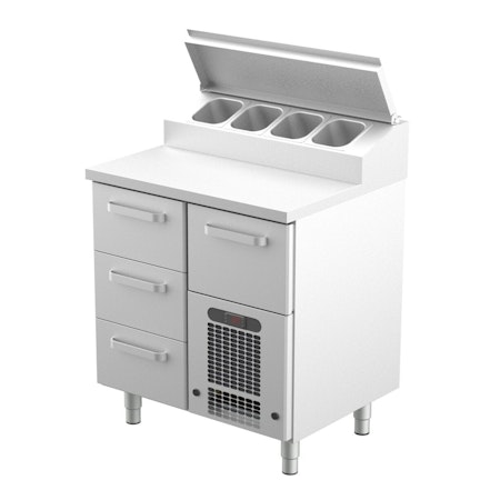 Kallskänkskylbänk KLE Serien i 3 VARIANTER, Med SKÅP Eller LÅDOR, 800x650x900mm, COOLPART