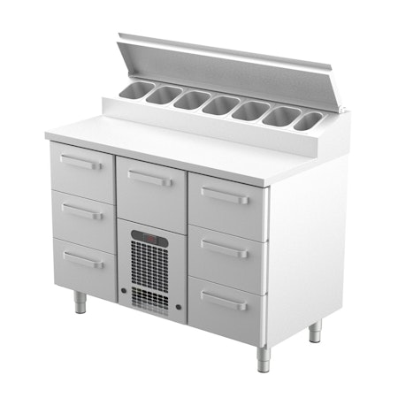 Kallskänkskylbänk KLE Serien i 3 VARIANTER, Med SKÅP Eller LÅDOR, 1200x650x900mm, COOLPART