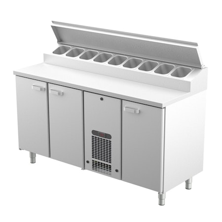 Kallskänkskylbänk KLE Serien i 3 VARIANTER, Med SKÅP Eller LÅDOR, 1600x650x900mm, COOLPART