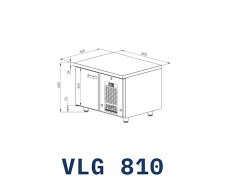 Grillkylbänk VLG-810, 1 st skåp GN1/1, 800x650x600mm, COOLPART