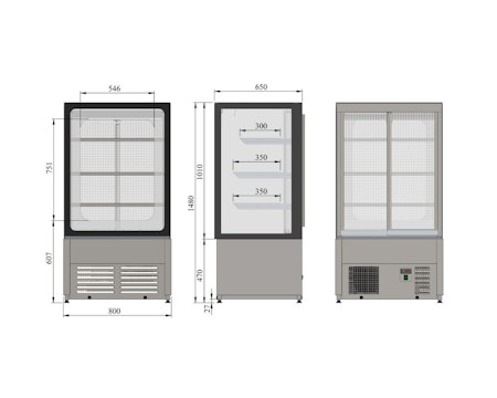 Kylmonter CUBIC EL 800 Öppen mot kund, 800x650x1480mm, COOLPART