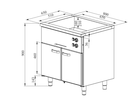 Värmeskåp med vattenbad 800x650x900mm (2xGN 1/1-150+2xGN 1/1) KLH-820, COOLPART