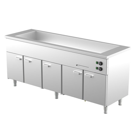 Värmeskåp med vattenbad 2000x650x900mm (5xGN1/1-150 + 5 Skåp GN 1/1) KLH-2050, COOLPART
