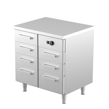 Värmeskåp Med Neutral Toppskiva Med SKÅP Eller LÅDOR, LK Serien i 4 VARIANTER, 800x650x900mm, COOLPART