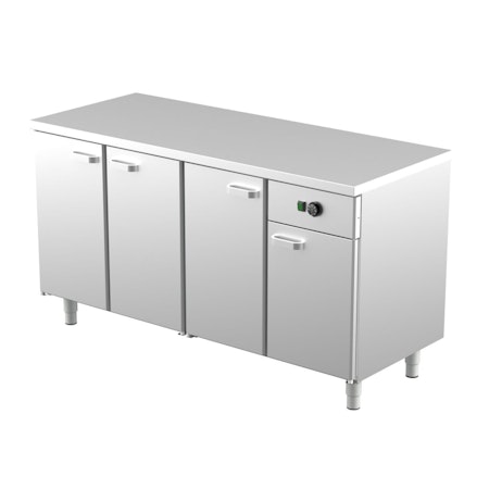 Värmeskåp Med Neutral Toppskiva Med SKÅP Eller LÅDOR, LK Serien i 4 VARIANTER, 1600x650x900mm, COOLPART