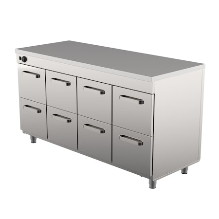 Värmeskåp Med Neutral Toppskiva Med SKÅP Eller LÅDOR, LK Serien i 4 VARIANTER, 1600x650x900mm, COOLPART
