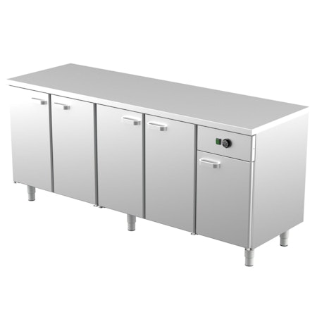 Värmeskåp Med Neutral Toppskiva Med SKÅP Eller LÅDOR, LK Serien i 4 VARIANTER, 2000x650x900mm, COOLPART