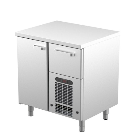 Kylbänk Rostfri Toppskiva, VLE Serien Med SKÅP Eller LÅDOR, 800x650x900 i 3 VARIANTER, COOLPART