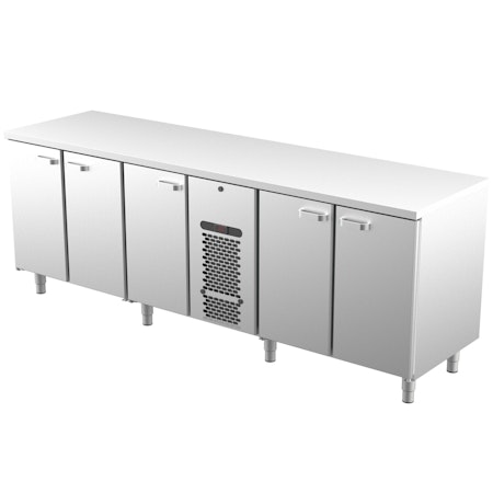 Kylbänk 2400, Rostfri Toppskiva, VLE Serien Med SKÅP Eller LÅDOR, 2400x650x900 i 3 VARIANTER, COOLPART