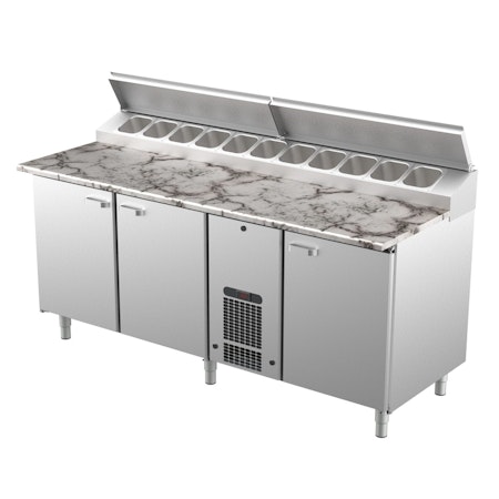 Bagerikylbänk PK-KLE i 3 VARIANTER, Valfri Toppskiva RFR/TRÄ/STEN, (Passande Plåtar: 450x600mm) 2000x730x900 , COOLPART