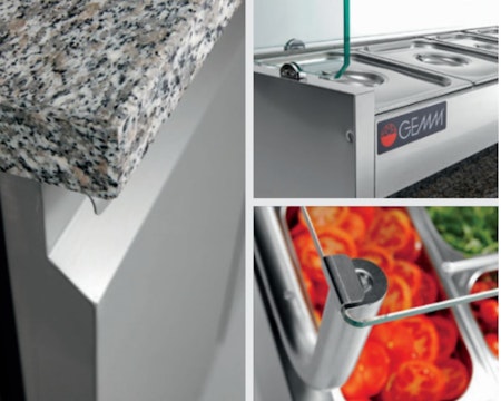Pizzakylbänk SMR/12  Mått:1250x720x900, Passande Plåtar:400x600mm, GEMM