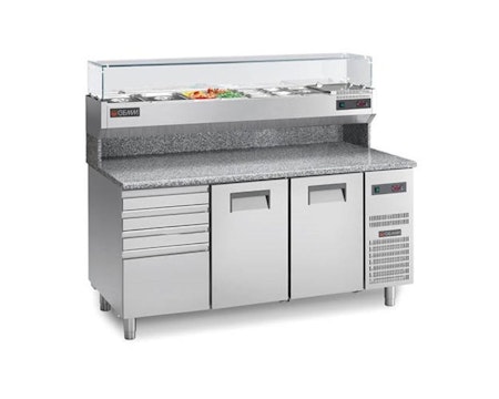 Pizzakylbänk SMR/16C Mått:1600x720x900, Passande Plåtar:400x600mm, GEMM