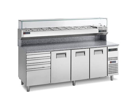 Pizzakylbänk SMR/20C Mått:2000x720x900, Passande Plåtar:400x600mm, GEMM