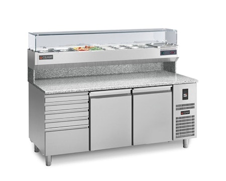 Pizzakylbänk Universal PC/200C Mått:2000x820x900, Passande Plåtar:400x600mm, GEMM