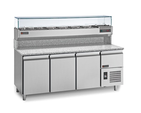Pizzakylbänk Universal PC/215 Mått:2150x820x900, Passande Plåtar:400x600mm, GEMM