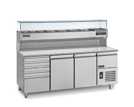 Pizzakylbänk Universal PC/215C Mått:2150x820x900, Passande Plåtar:400x600mm, GEMM