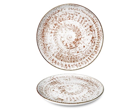 OPTIMO EDDY  HAND PAINTED, Tallrik D26cm, Brun