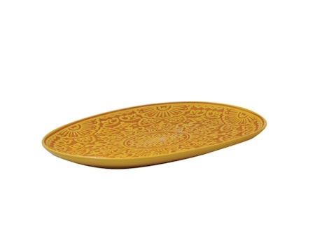 Barcelona ocher oval tallrik 25,5x16,5cm