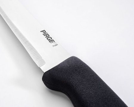 Pirge Bar kniv tandad gaffelspets 12 cm svart
