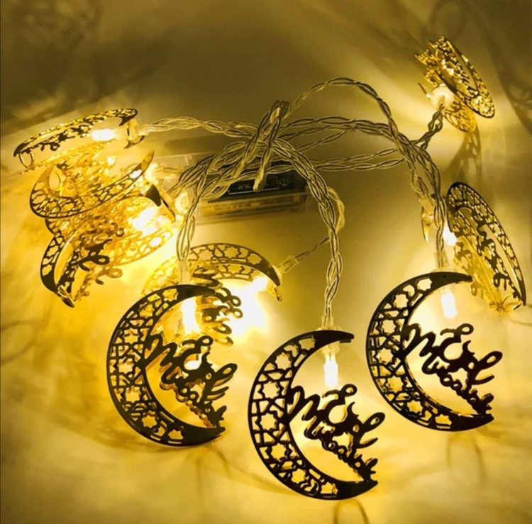 Elegant Eid-dekor: LED Ljusslinga Måne/Eid Mubarak