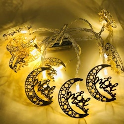 Elegant Eid-dekor: LED Ljusslinga Måne/Eid Mubarak