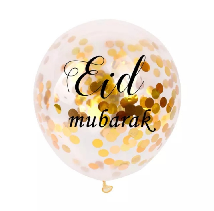Köp 8-pack ballonger med konfetti! Eid Mubarak!
