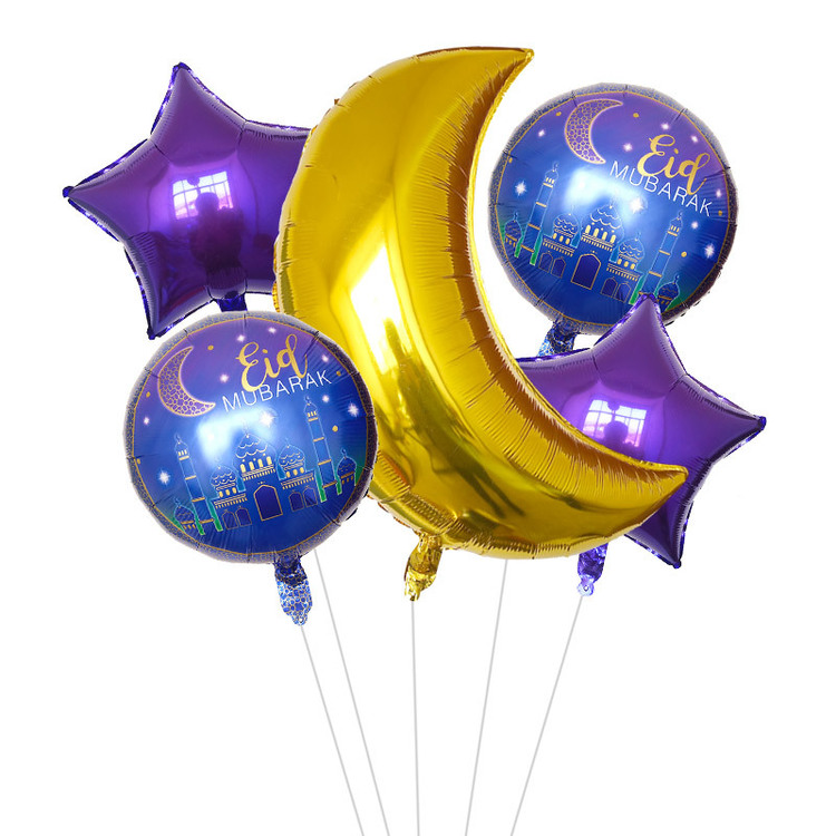 Färdigställ festen med Eid balloon 5 pack!