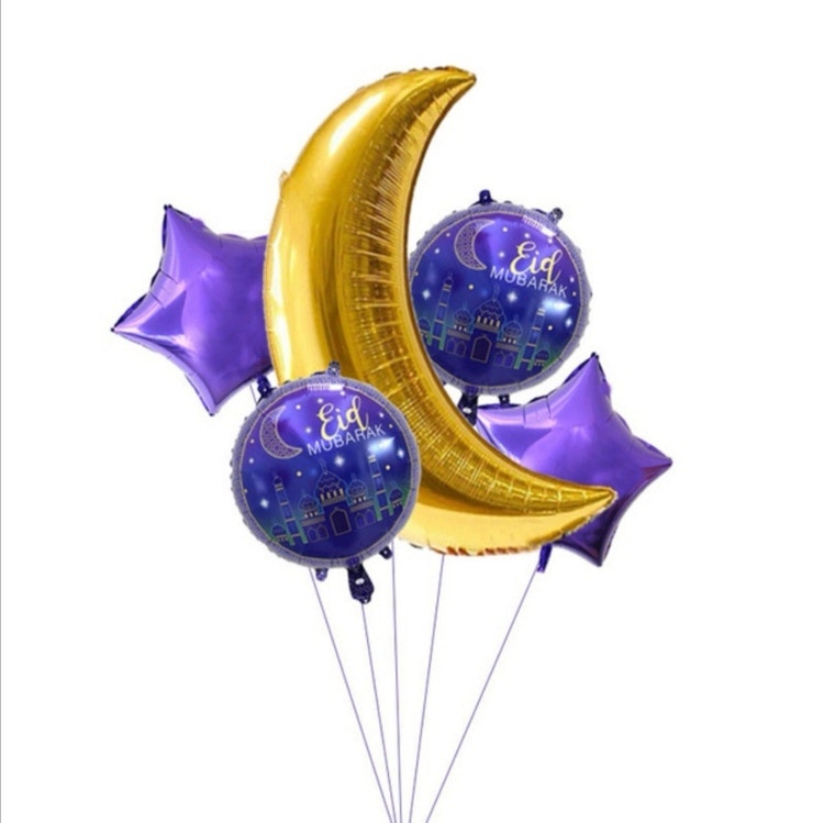 Färdigställ festen med Eid balloon 5 pack!