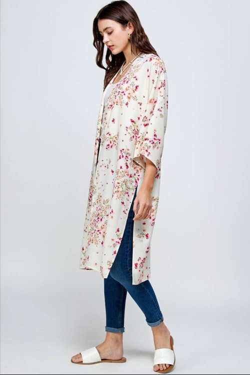 Cardigan flower print