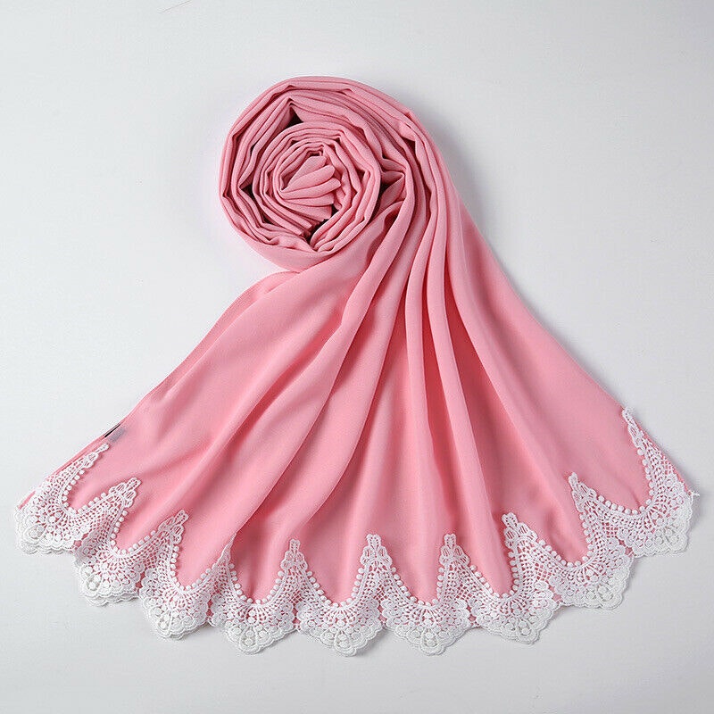 Lyxig Chiffon Spets-Hijab